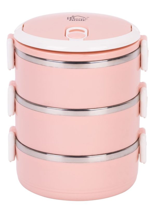 Obedár MagicHome LB933, 3 dielny, 3x 1500 ml, ružový, 20x15x6,2 cm – Obrázok 4