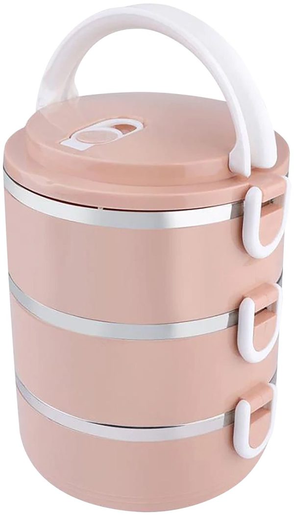 Obedár MagicHome LB933, 3 dielny, 3x 1500 ml, ružový, 20x15x6,2 cm – Obrázok 3