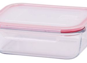 Dóza MagicHome BSG2, 1000 ml, sklenená, 200x150x60 mm, obdĺžniková, borosilikátové sklo/PP, Clip