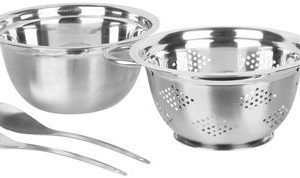 Set šalátový MagicHome, 24 cm, 4 dielny - misa, sito, 2x naberačka, nerez