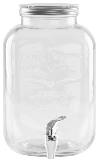 Nádoba MagicHome, džbán na vodu s kohútikom, sklenený, 5000 ml