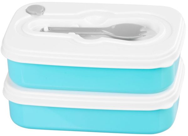 Obedár MagicHome, hranatý, 2 dielny, s vidličkou/lyžicou, 2x 1000 ml, 20,8x13,5x12,4 cm – Obrázok 8
