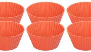 Forma MagicHome, na pečenie, na cupcake, silikón, červená, set 6 ks, 6,5x6,5x3 cm