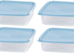 Dóza MagicHome Lunchbox set YH128, sada 4 ks, 1000 ml, 177x177x58 mm, štvorcová, Clip