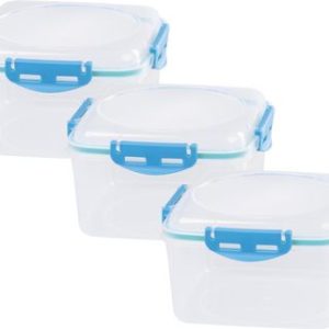 Dóza MagicHome Lunchbox set YH309, sada 3 ks, 1200 ml, 170x170x126 mm, štvorcová, Clip
