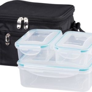 Dóza MagicHome, hranatá, s termo taškou, sada 3 ks, 1x 1500 ml + 2x 500 ml