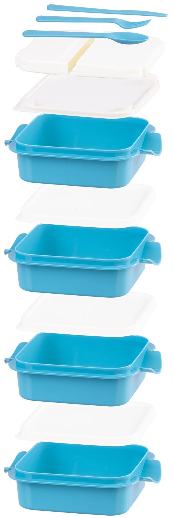 Obedár MagicHome, hranatý, 4 dielny, s príborom, 4x 800 ml, 160x195x260 mm – Obrázok 5