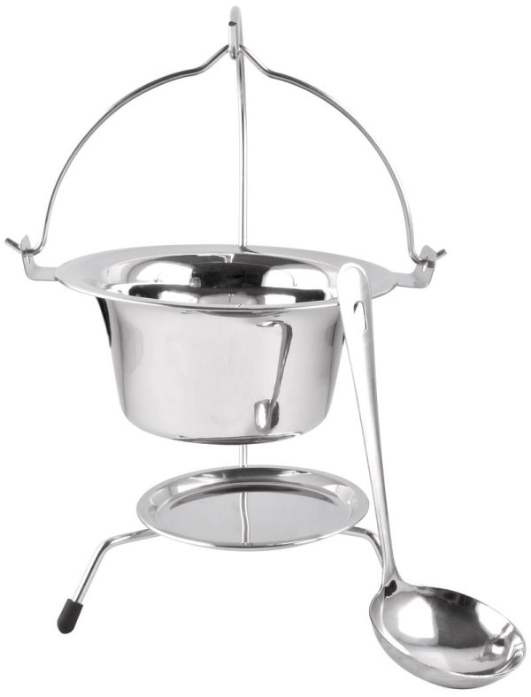 Servírovacia sada MagicHome, 800 ml, nerez, mini kotlík so stojanom a naberačkou – Obrázok 8