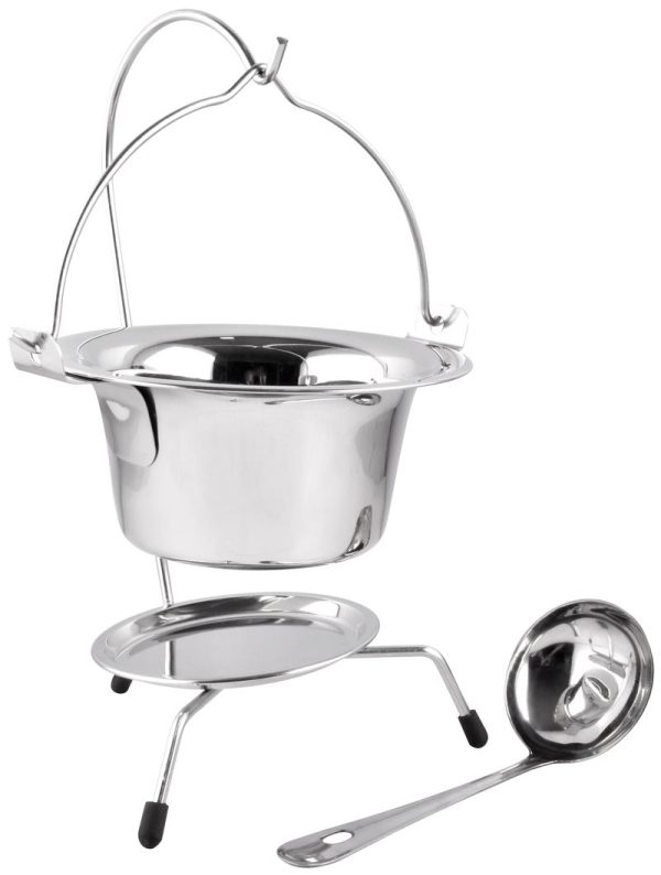 Servírovacia sada MagicHome, 800 ml, nerez, mini kotlík so stojanom a naberačkou – Obrázok 6