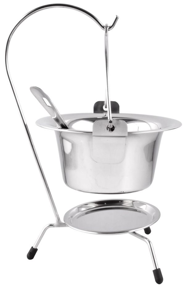 Servírovacia sada MagicHome, 800 ml, nerez, mini kotlík so stojanom a naberačkou – Obrázok 4