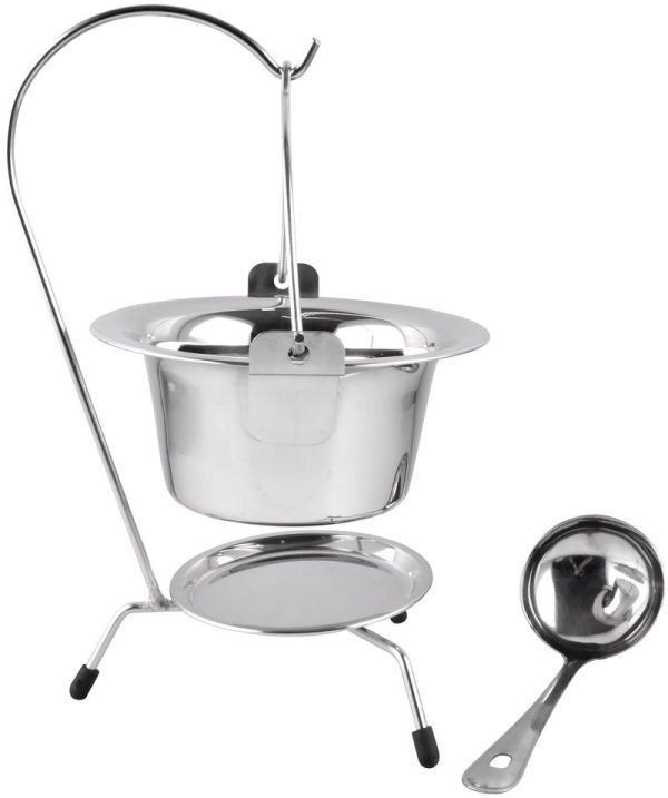 Servírovacia sada MagicHome, 800 ml, nerez, mini kotlík so stojanom a naberačkou – Obrázok 3