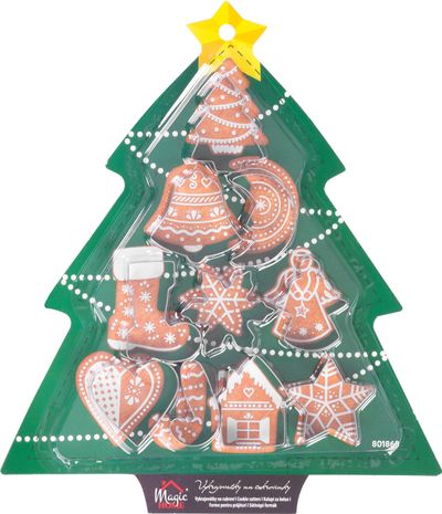 Vykrajovačka MagicHome, na pečenie, vianoce, stromček, formička, sada 10 ks – Obrázok 3