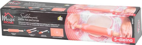 Sada na pečenie MagicHome, sada 5 ks, silikónová maslovačka, 2x stierka, valček, podložka – Obrázok 4