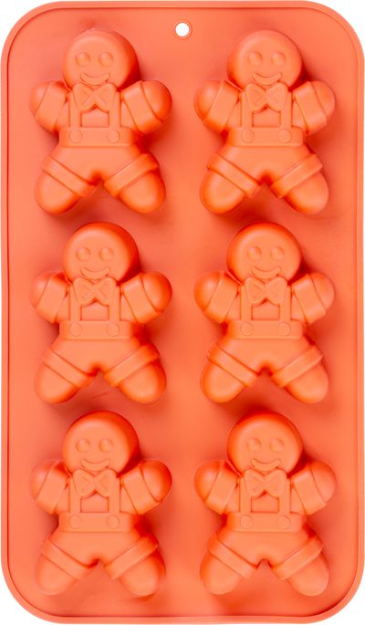 Forma MagicHome, na pečenie, vianoce, silikón, 6 kusov postavičky perníček, 29,5x17,5x2,7 cm – Obrázok 4