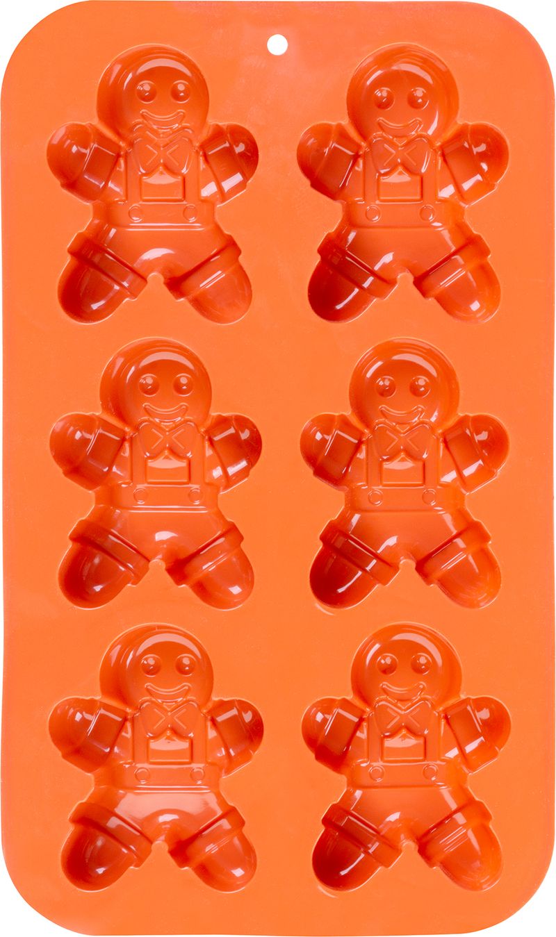 Forma MagicHome, na pečenie, vianoce, silikón, 6 kusov postavičky perníček, 29,5x17,5x2,7 cm – Obrázok 3