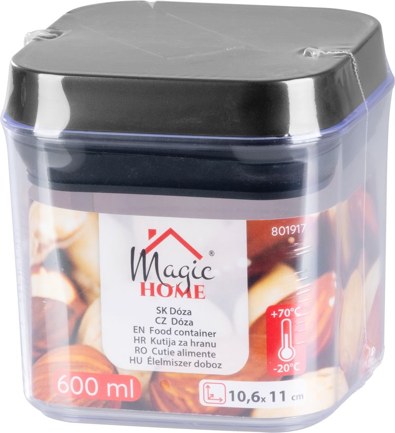 Dóza MagicHome, so silikónovým tesnením, 600 ml, 106x106x110 mm, stohovacia – Obrázok 3