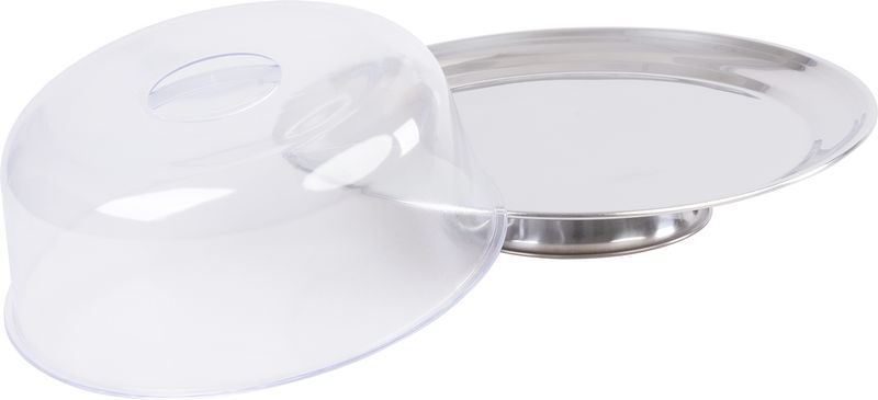 Box MagicHome, podnos na tortu, nerez, priehľadné veko, 31 cm – Obrázok 3