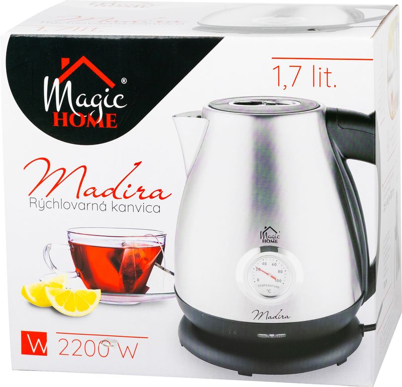 Kanvica MagicHome Madira, 1850-2200 W, 230 V, 50 Hz, 1700 ml, rýchlovarná, s teplomerom – Obrázok 3