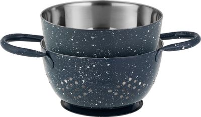 Cedník s misou MagicHome, 15,5 cm, s rúčkou, okrúhle otvory, nerez, sada 2 ks – Obrázok 5