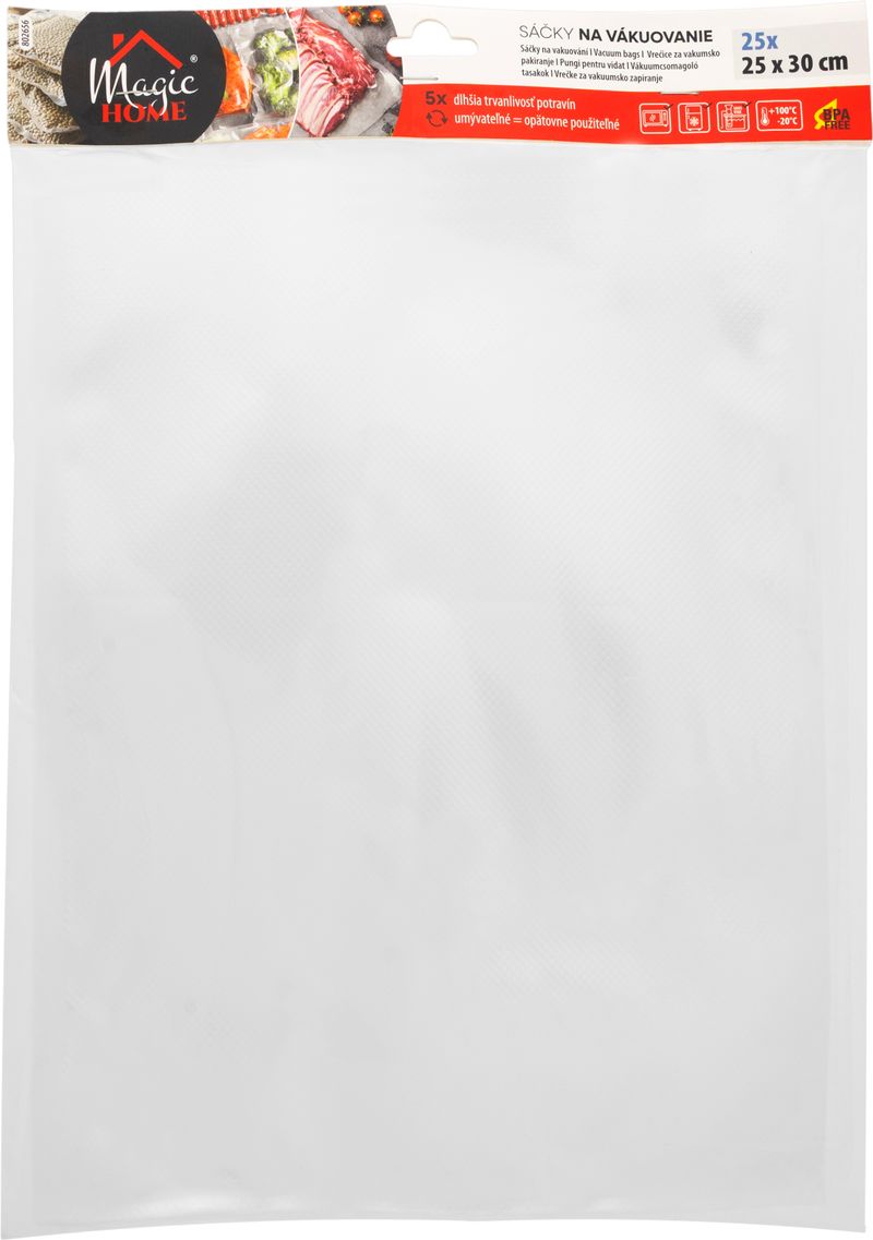 Sáčky MagicHome, na vákuovanie, 25x30 cm, pre vákuovačky, bal 25 ks – Obrázok 4