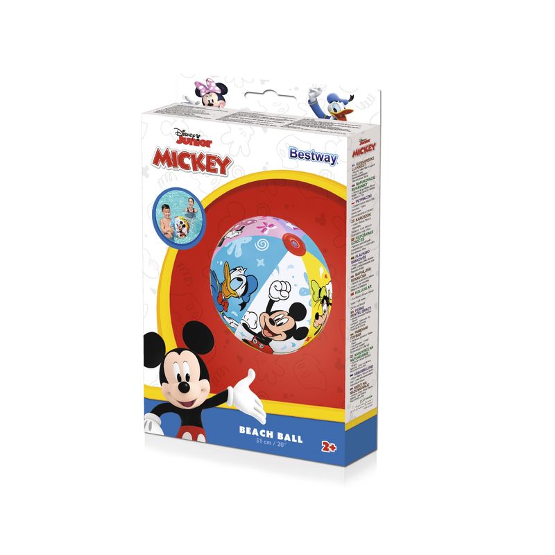 Lopta Bestway® 91098, Mickey&Friends, plážová, detská, nafukovacia, do vody, 51 cm – Obrázok 2