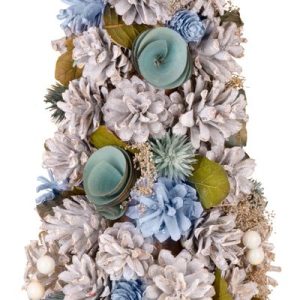 Stromček MagicHome Vianoce, ozdobený, prírodný, modrý, 40 cm
