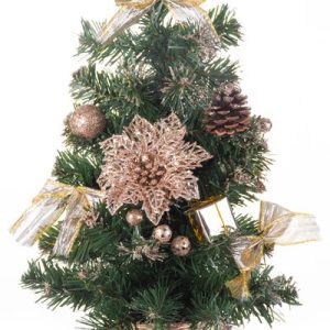 Stromček MagicHome Vianoce, ozdobený, bronzový, 30 cm