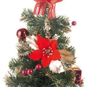 Stromček MagicHome Vianoce, ozdobený, červený, 40 cm