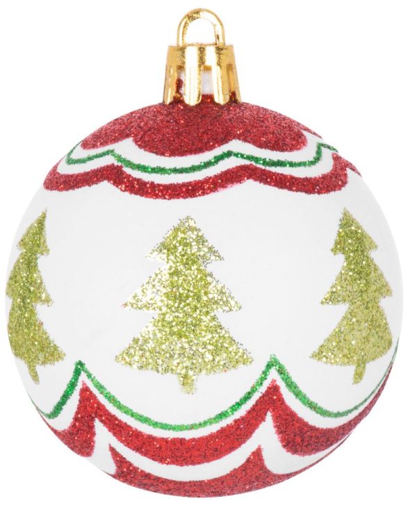 Gule MagicHome Vianoce, 9 ks, červeno - zelené, s dekoráciou, na vianočný stromček, 6 cm – Obrázok 3