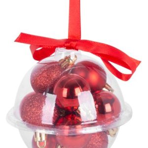 Gule MagicHome Vianoce, 12 ks, 3 cm, červené, na vianočný stromček