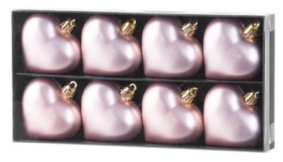 Ozdoba MagicHome Vianoce, bal. 8 ks, 6 cm, srdcia, ružové, na vianočný stromček – Obrázok 3