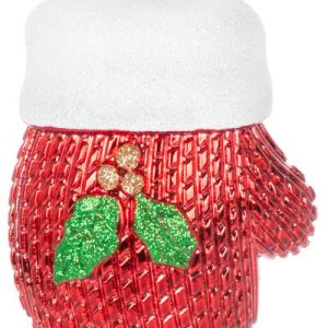 Ozdoba MagicHome Vianoce, sada, 2 ks, 10 cm, rukavice, červené, na vianočný stromček