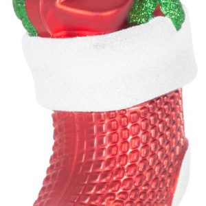 Ozdoba MagicHome Vianoce, sada, 3 ks, 11 cm, ponožky, červené, na vianočný stromček