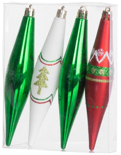 Ozdoba MagicHome Vianoce, bal. 4 ks, červeno-zelené, s dekoráciou, na vianočný stromček, 3x15 cm – Obrázok 5