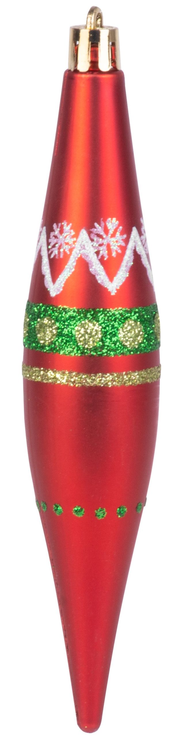 Ozdoba MagicHome Vianoce, bal. 4 ks, červeno-zelené, s dekoráciou, na vianočný stromček, 3x15 cm – Obrázok 3