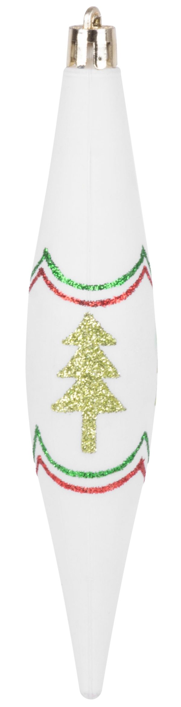 Ozdoba MagicHome Vianoce, bal. 4 ks, červeno-zelené, s dekoráciou, na vianočný stromček, 3x15 cm – Obrázok 2