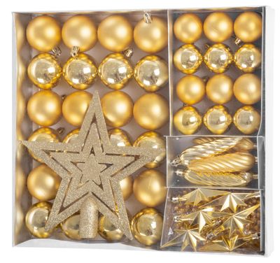 Gule MagicHome Vianoce, sada, 50 ks, 4-5 cm, zlaté, hviezda, girlanda, šiška, na vianočný stromček – Obrázok 11