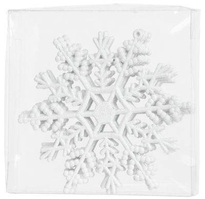 Ozdoba MagicHome Vianoce, 6 ks, snehová vločka, biela, na vianočný stromček, 12 cm – Obrázok 3