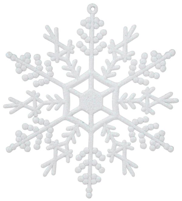 Ozdoba MagicHome Vianoce, 6 ks, snehová vločka, biela, na vianočný stromček, 12 cm – Obrázok 2