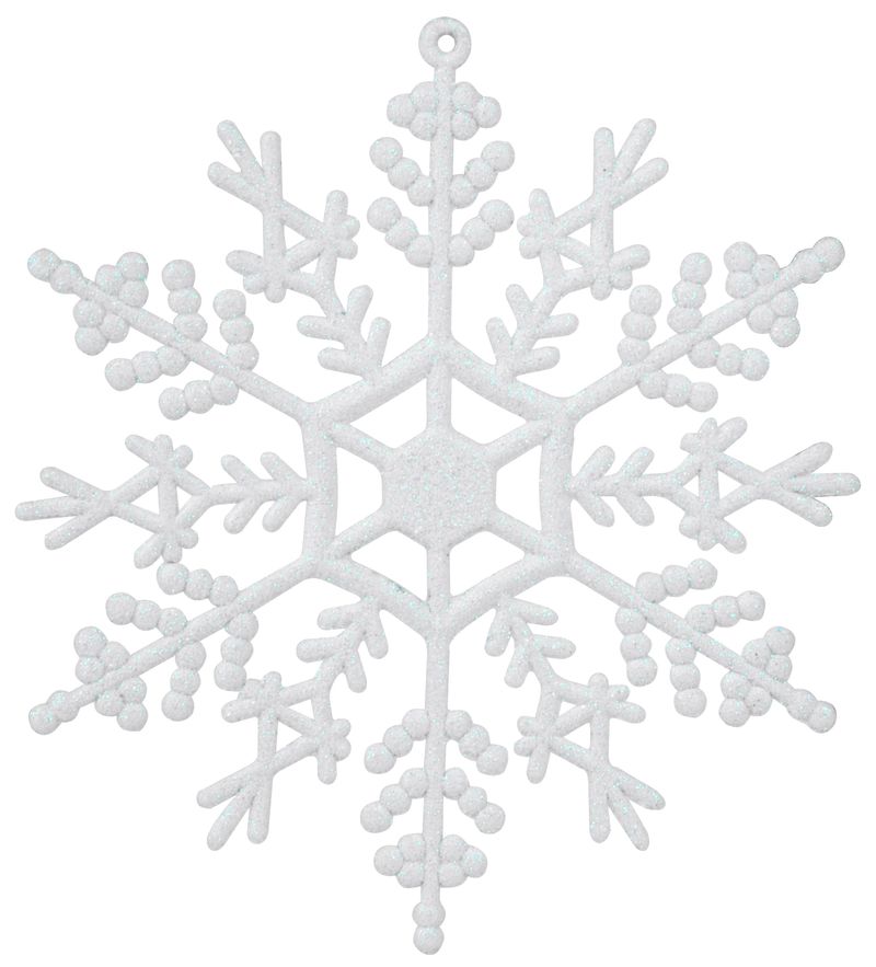 Ozdoba MagicHome Vianoce, 6 ks, snehová vločka, biela, na vianočný stromček, 12 cm – Obrázok 2