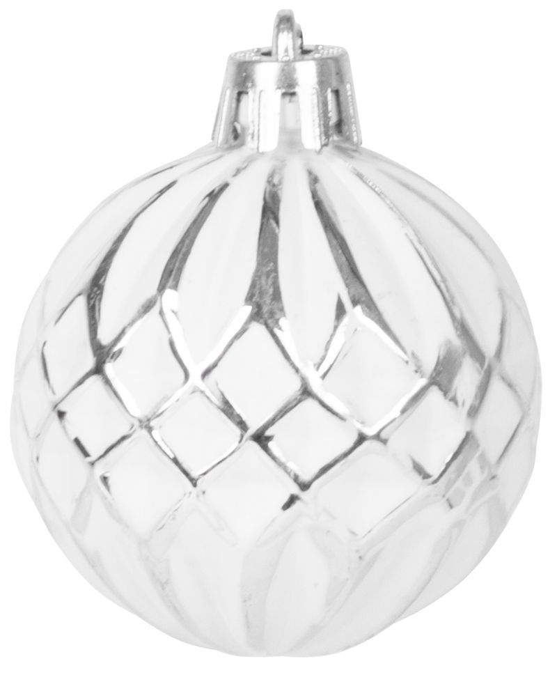 Gule MagicHome Vianoce, sada, 31 ks, 5-6-8-12 cm, bielo-strieborné, na vianočný stromček – Obrázok 5