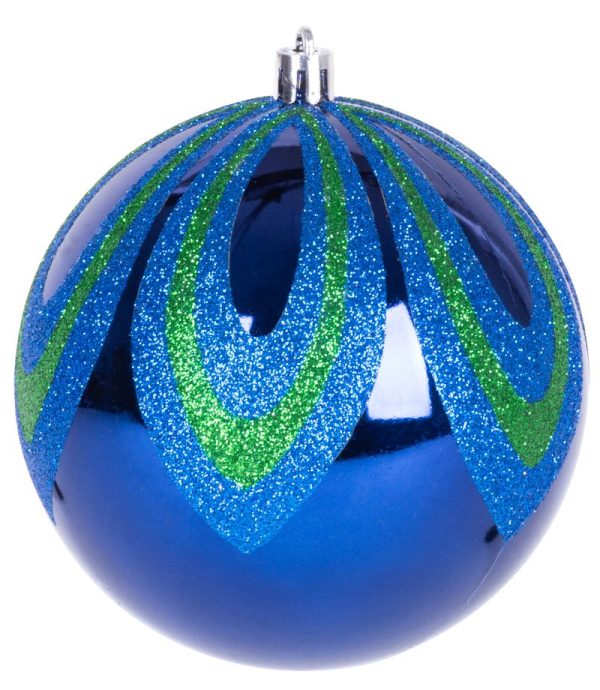 Gule MagicHome Vianoce, 4 ks, modré, s dekoráciou, na vianočný stromček, 10 cm – Obrázok 4