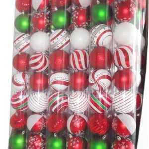 Gule MagicHome Vianoce, 14 ks, červeno-biele, s dekoráciou, na vianočný stromček, 8 cm, Sellbox 24 túb
