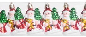 Ozdoba MagicHome Vianoce, bal. 6 ks, santa, na vianočný stromček, 6 cm