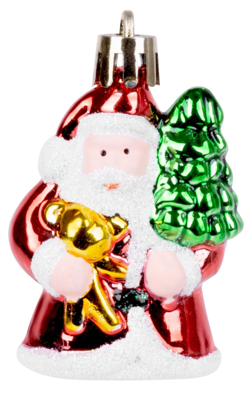 Ozdoba MagicHome Vianoce, bal. 6 ks, santa, na vianočný stromček, 6 cm – Obrázok 2