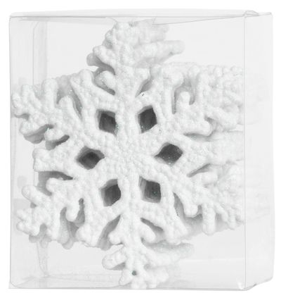 Ozdoba MagicHome Vianoce, 12 ks, snehová vločka, biela, na vianočný stromček, 10 cm – Obrázok 3