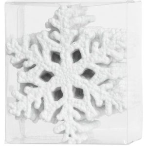 Ozdoba MagicHome Vianoce, 12 ks, snehová vločka, biela, na vianočný stromček, 10 cm