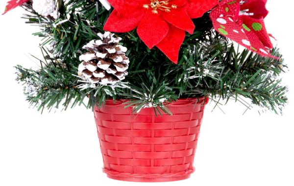 Stromček MagicHome Vianoce, ozdobený, červený, 41 cm – Obrázok 4