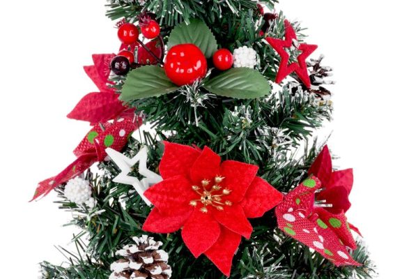 Stromček MagicHome Vianoce, ozdobený, červený, 41 cm – Obrázok 3
