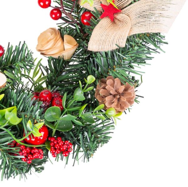 Veniec MagicHome Vianoce, s čečinou a mašľami, 41 cm – Obrázok 3